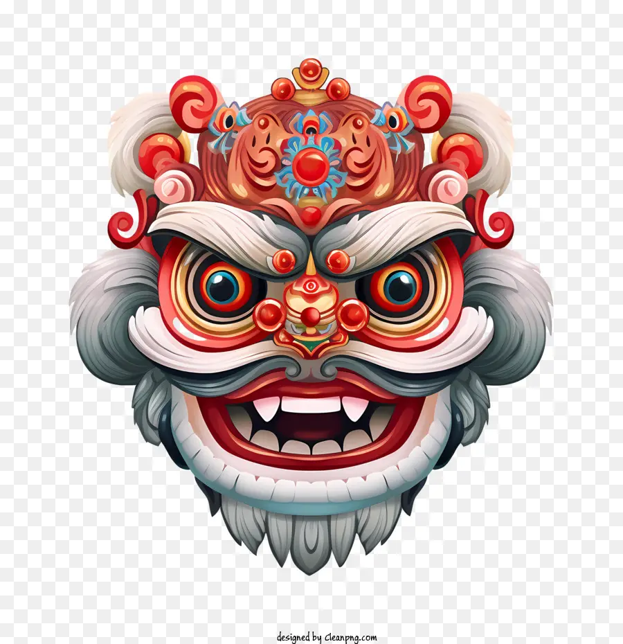 Tête De Danse De Lion Chinois，Masque Chinois PNG