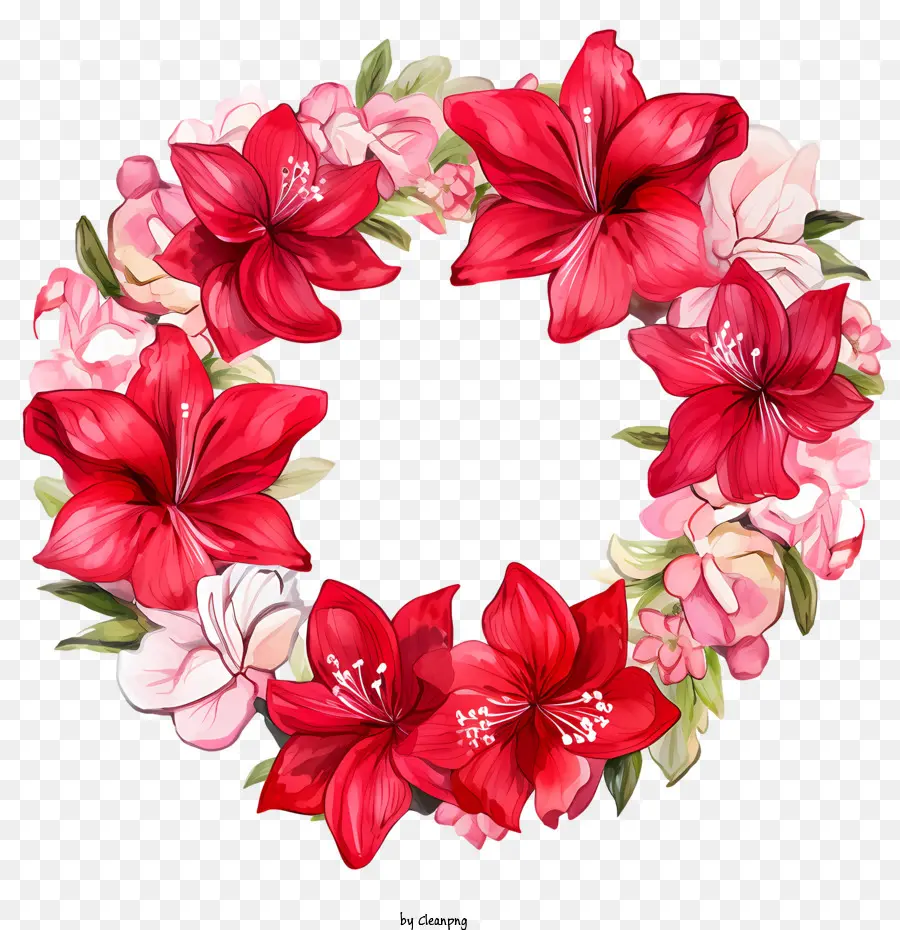 Fleur D'amaryllis，Couronne Florale PNG