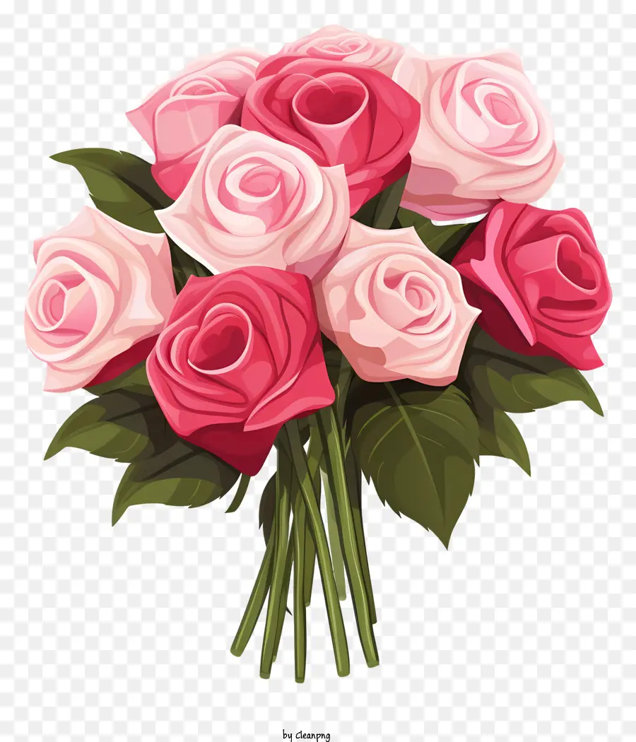 Les Roses Roses，Bouquet PNG