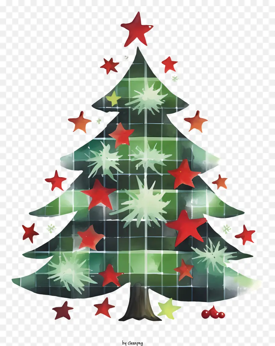 Arbre De Noël，Vert Et Blanc PNG