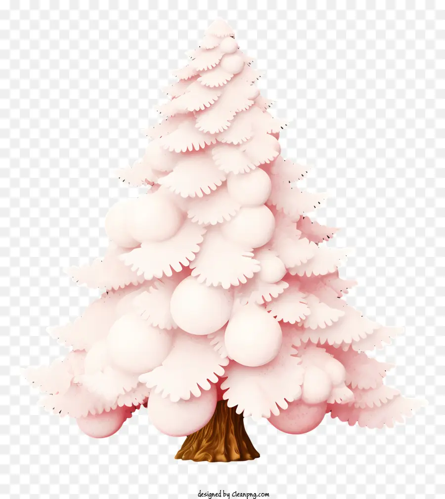 Sapin De Noël Rose，Arbre Enneigé Rose PNG