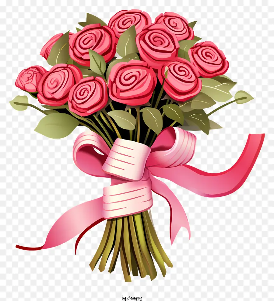 Les Roses Roses，Bouquet PNG