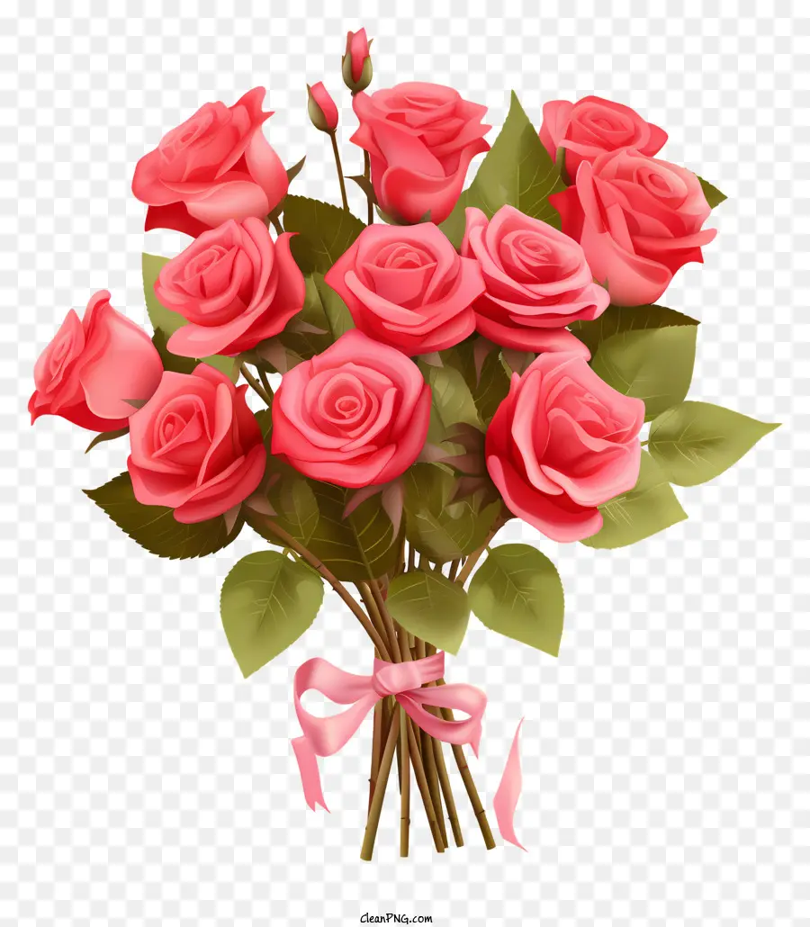 Les Roses Roses，Bouquet PNG