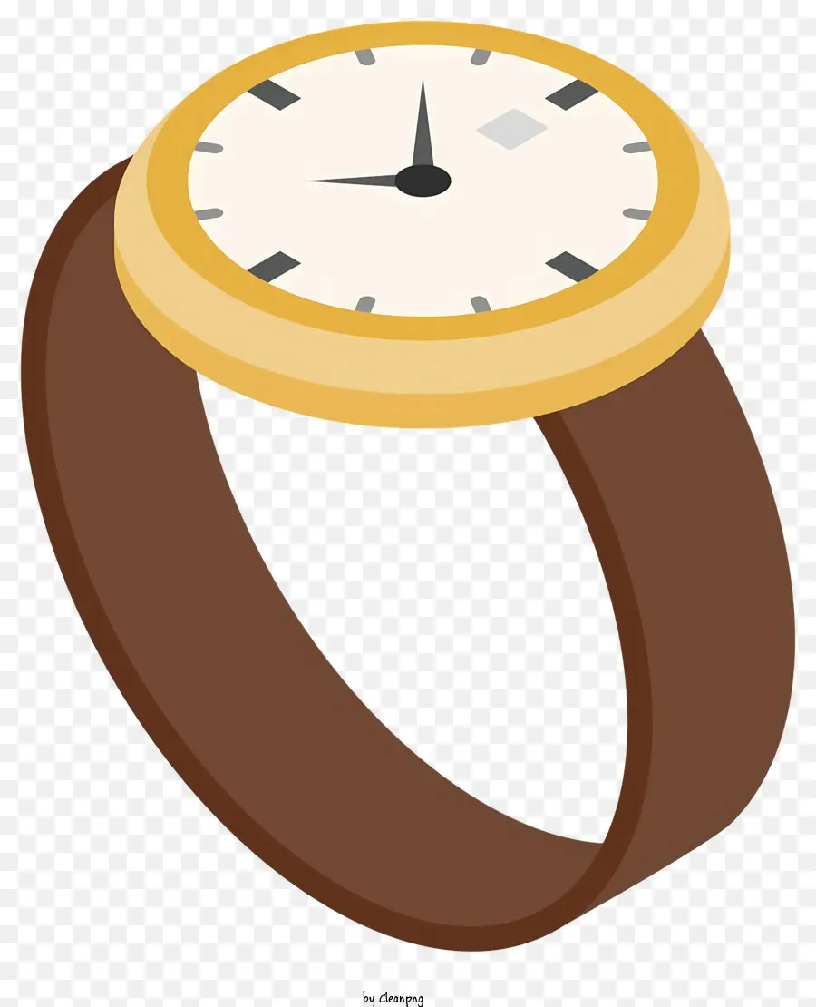 Montre Bracelet，Bracelet En Cuir Marron PNG