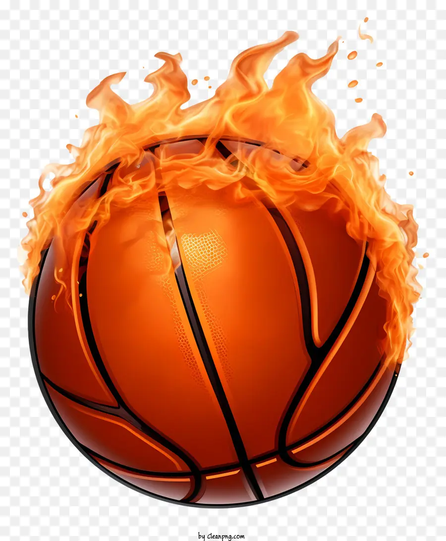 De Basket Ball，Les Flammes PNG