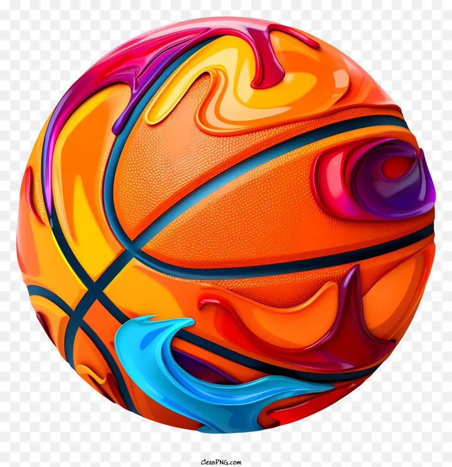 Basket Ball Peint，Basket Ball Coloré PNG