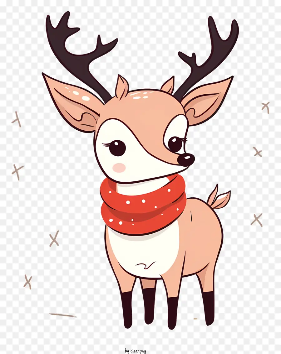 Dessin Animé Cerf，Foulard Rouge PNG