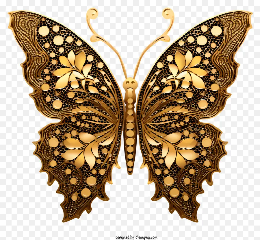 Or Papillon，Designs Complexes PNG