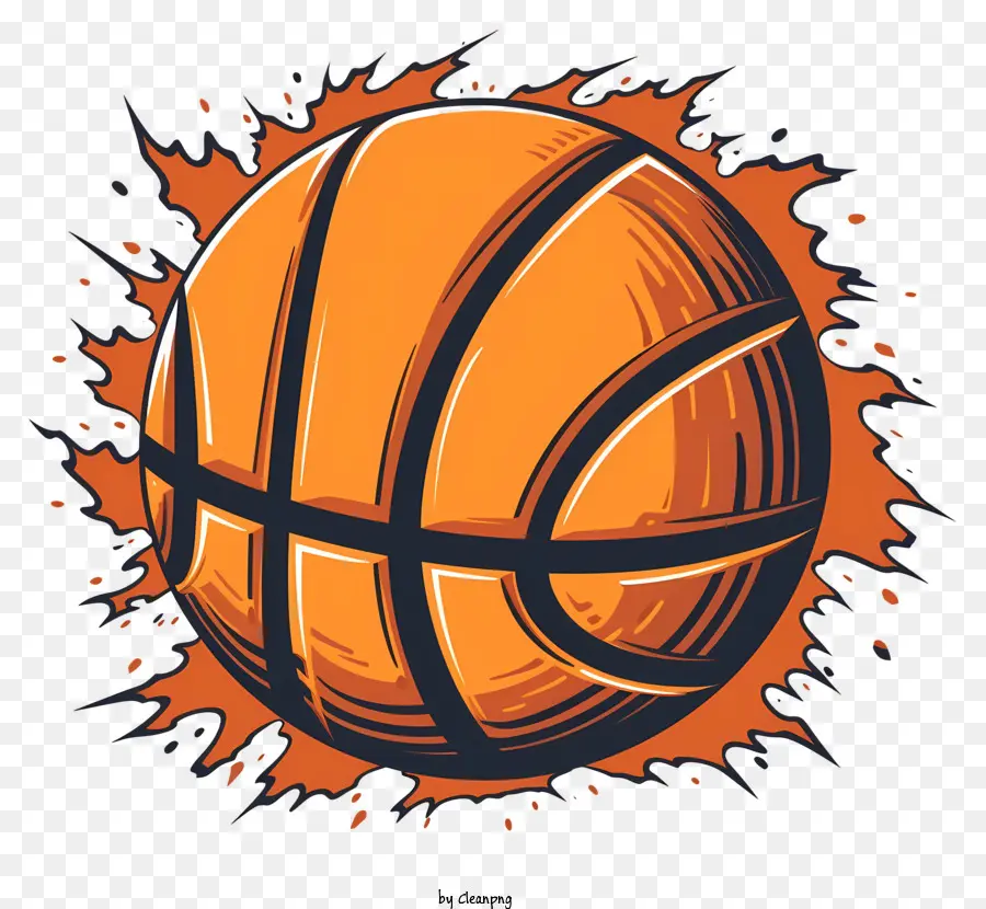 Orange Basket Ball，Fond Noir Bouleversant PNG