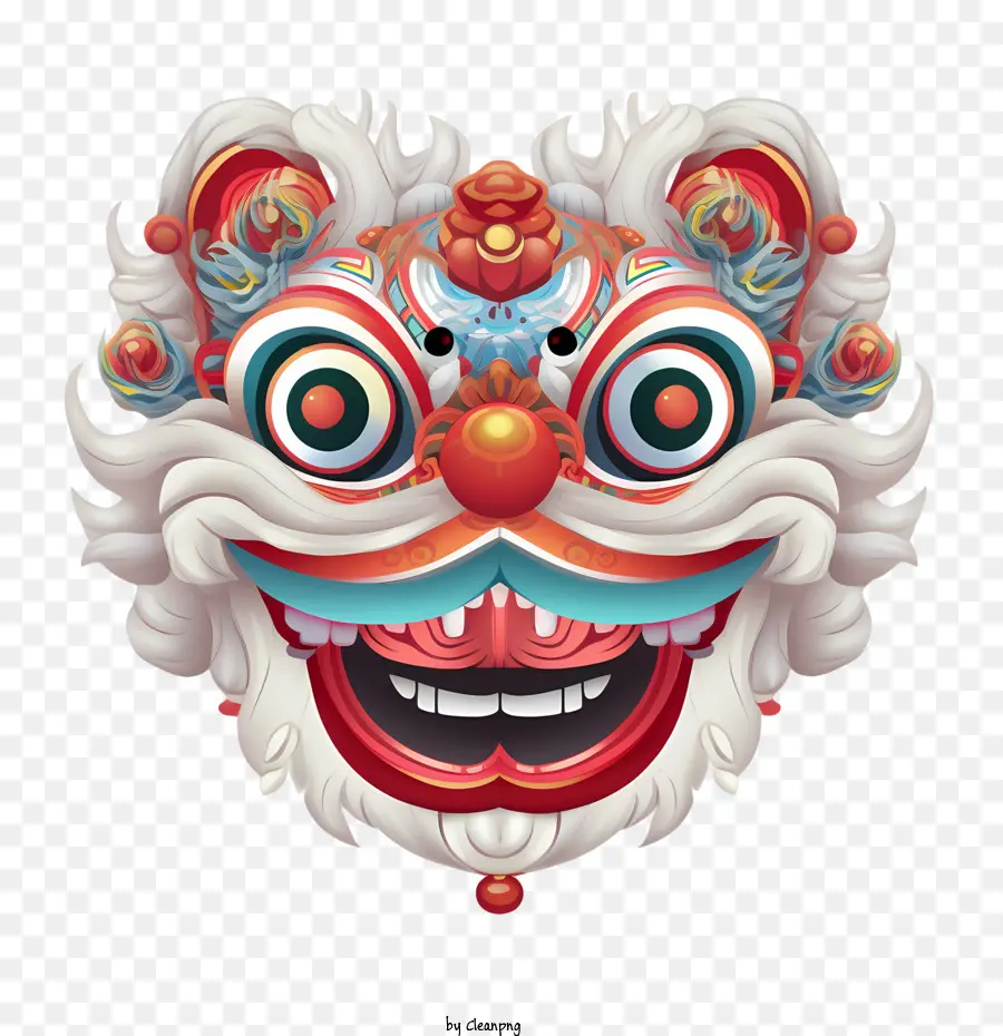 Tête De Danse Du Lion Chinois，Masque De Dragon PNG