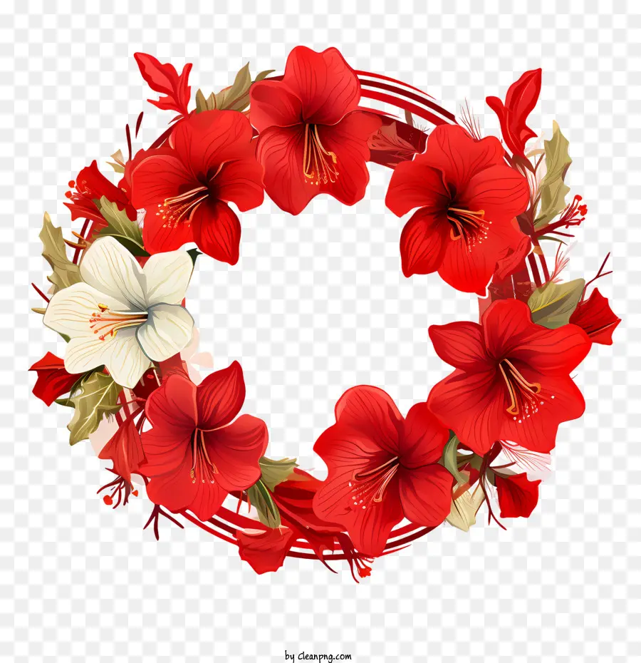 Fleur D'amaryllis，Couronne Florale PNG