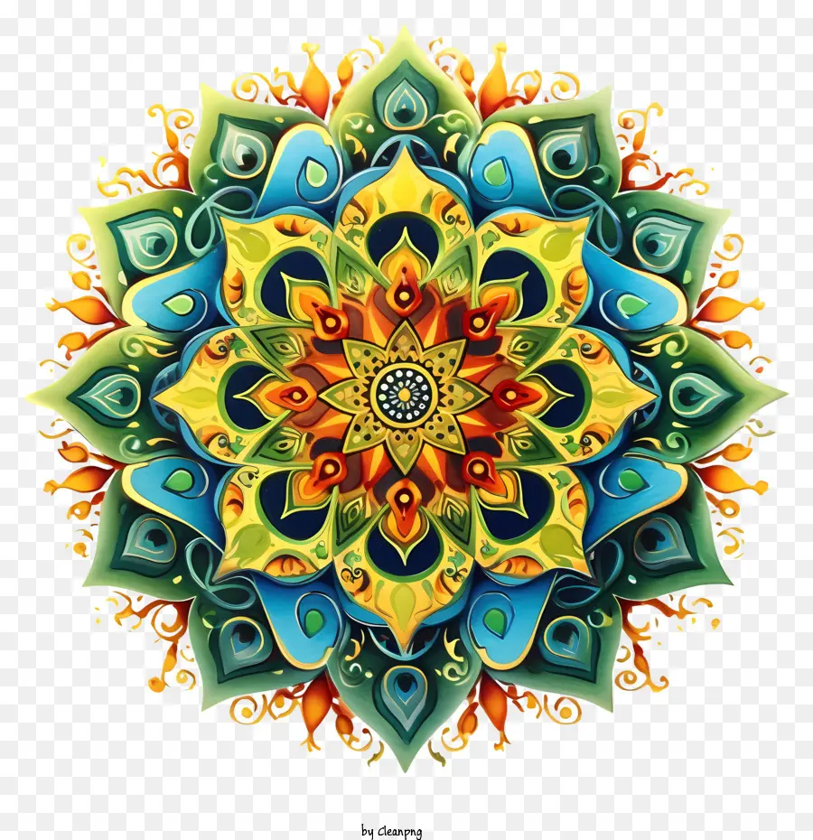 Fleur Mandala，Design Floral PNG