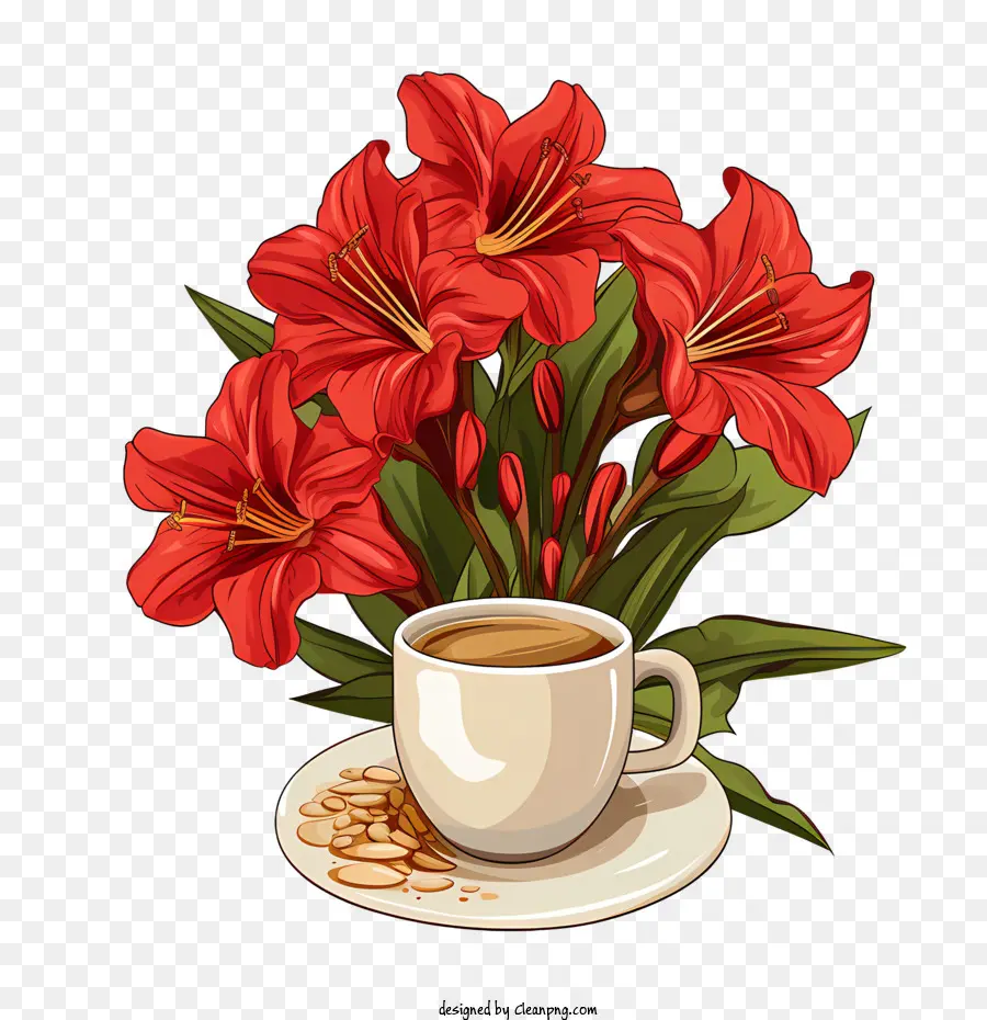 Fleur D'amaryllis，Rouge PNG