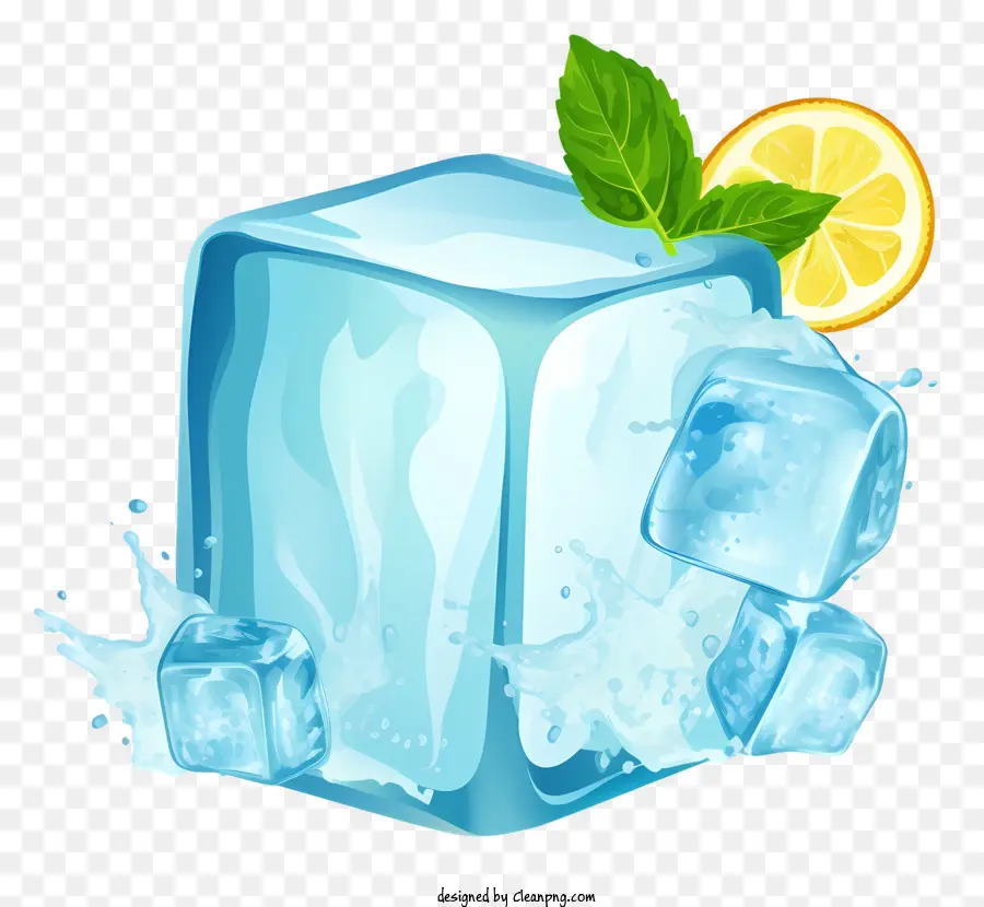 Glace，Glaçon Au Citron PNG