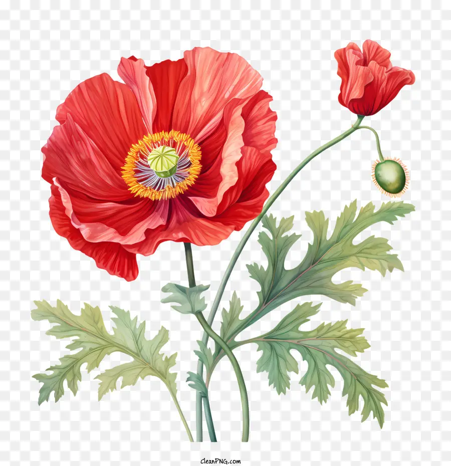 Fleur De Pavot，Coquelicot Rouge PNG