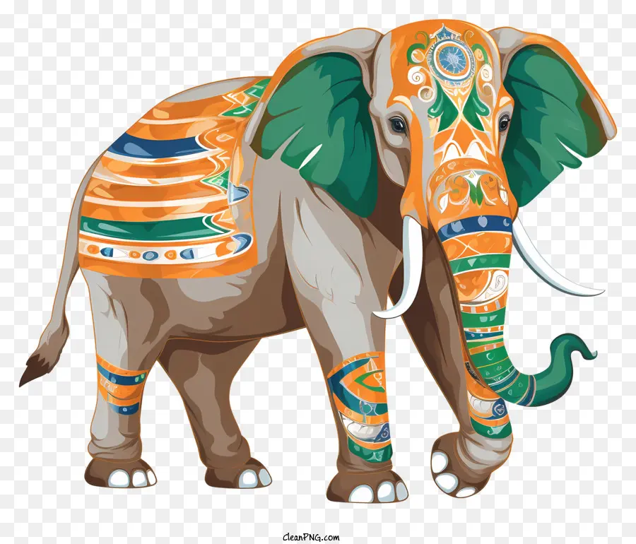 L'éléphant，Designs Complexes PNG