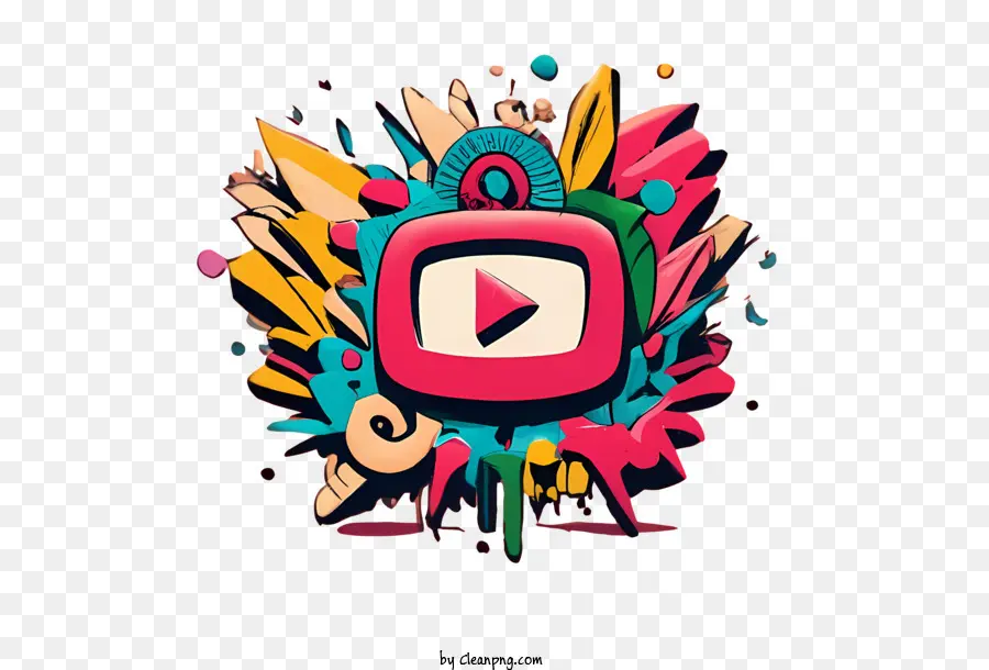 Youtube，Coloré PNG