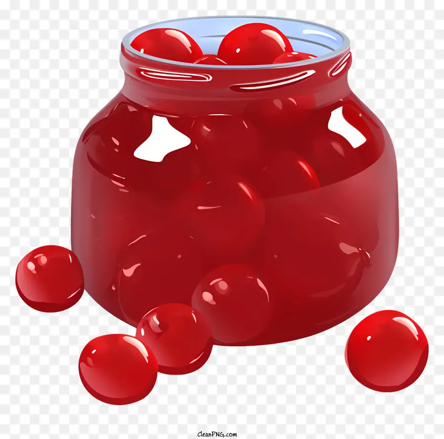 Pot En Verre，Pot De Confiture De Cerises PNG