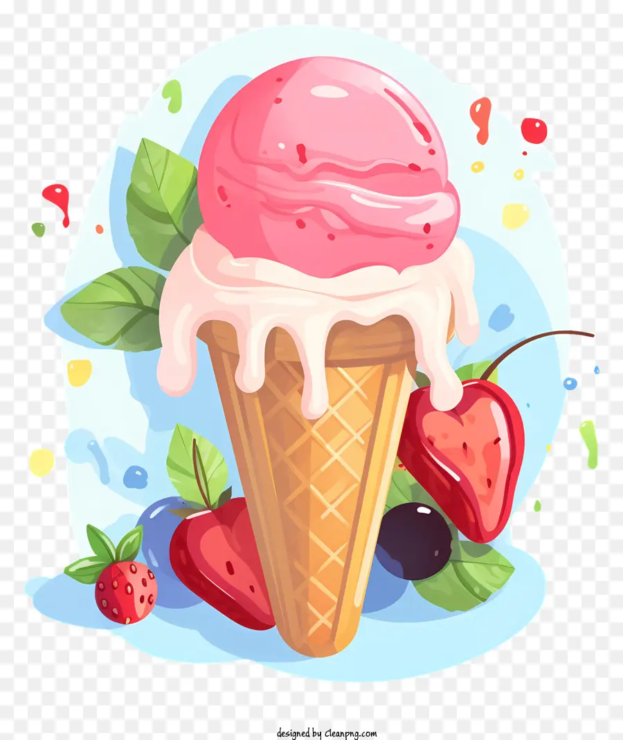 Mots Clés，Glace à La Fraise PNG