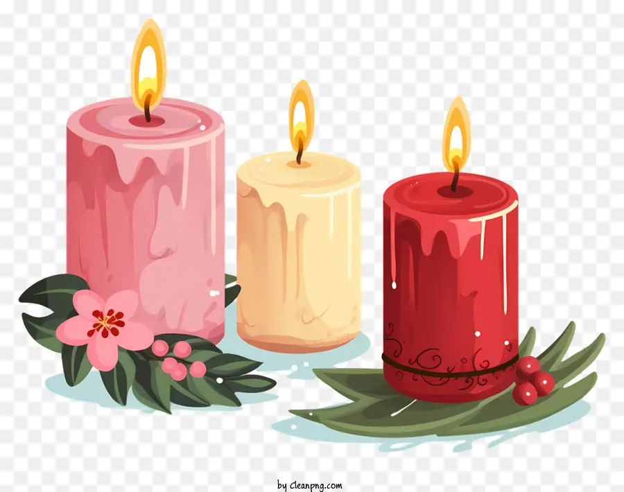 Bougies De Noël，Bougies PNG