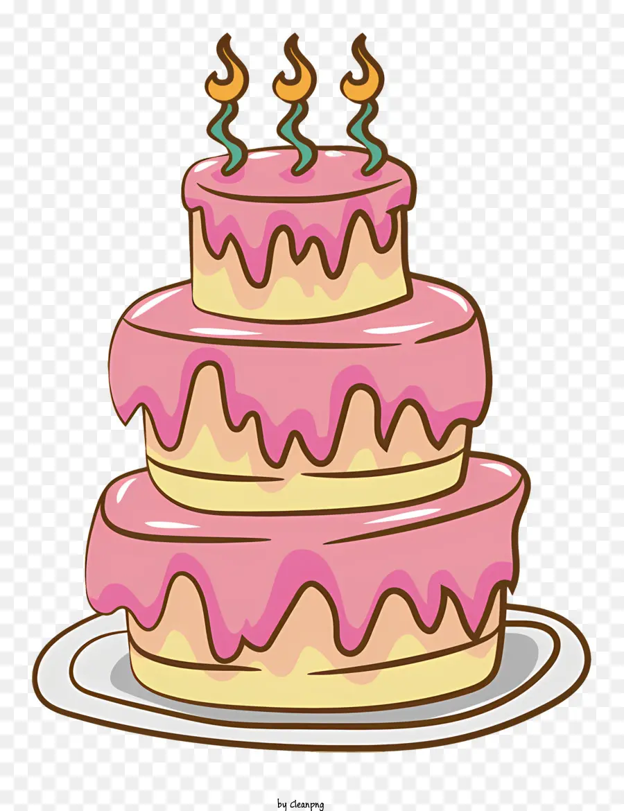 Rose Un Gâteau D'anniversaire，Bougies PNG