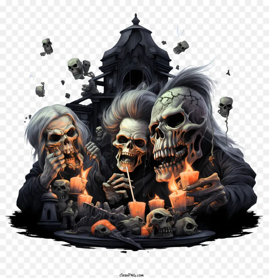 Fête D'halloween，Squelettes PNG