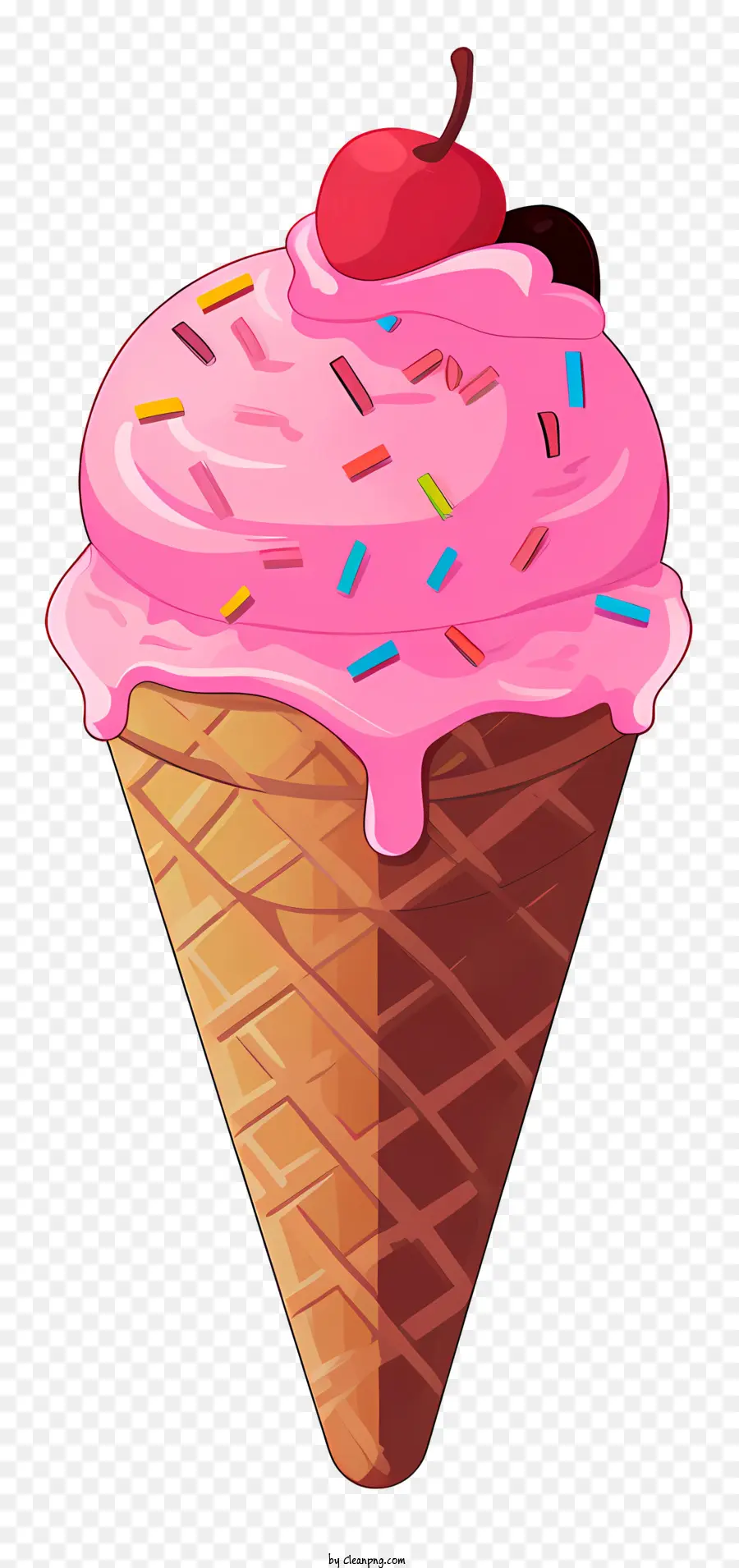 Glace Rose，Cornet De Crème Glacée PNG