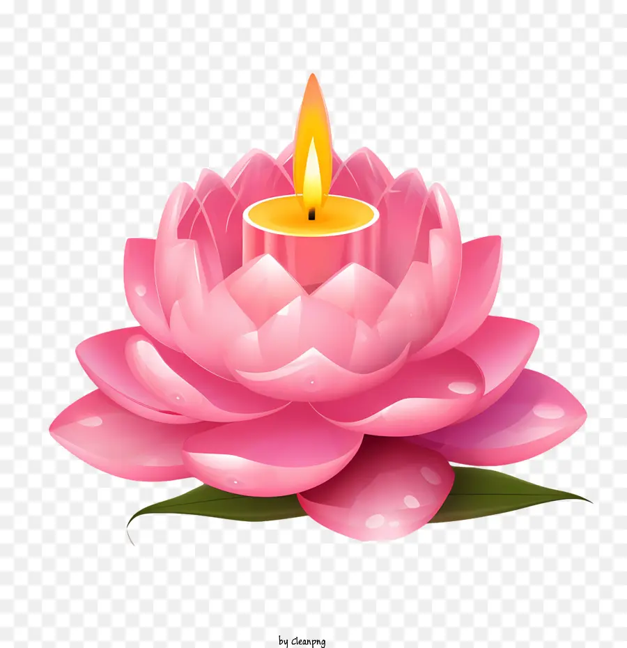 Bougie Fleur De Lotus，Bougie Rose PNG