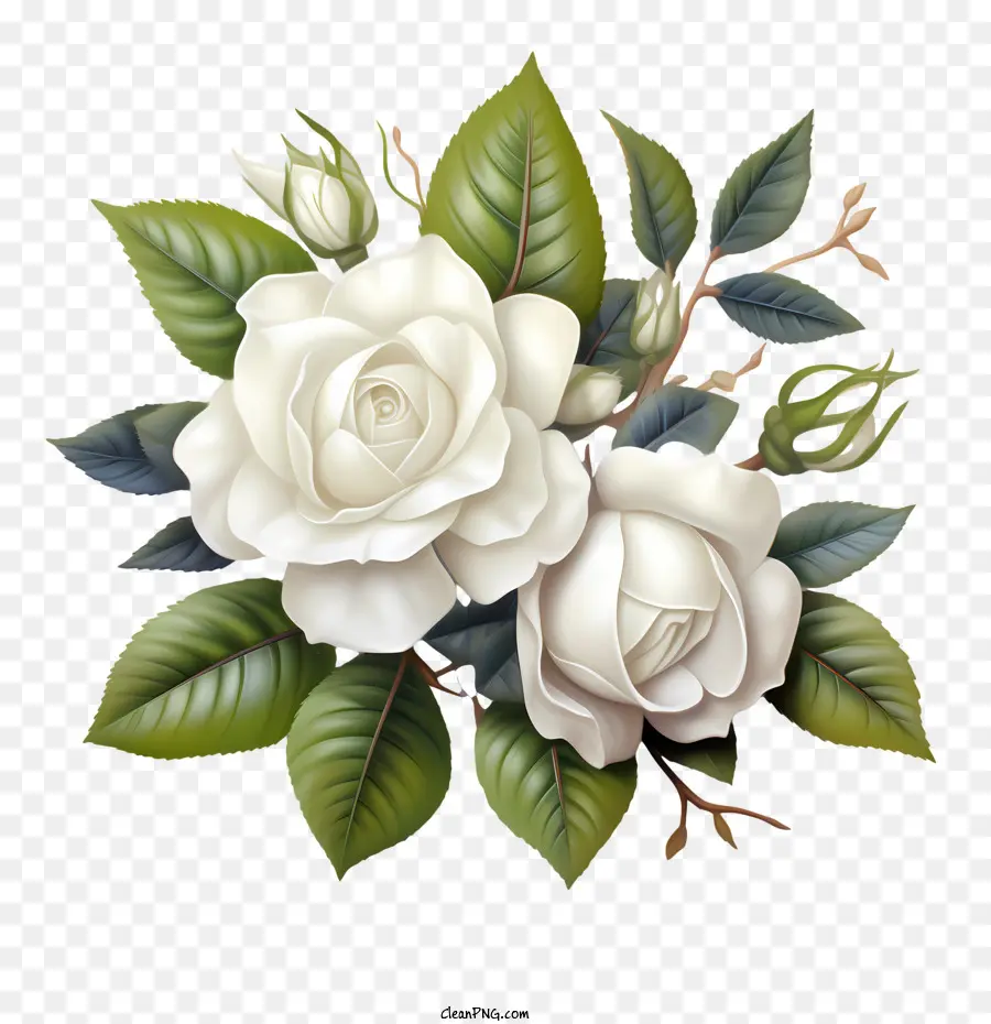 Fleur De Rose Blanche，Roses Blanches PNG