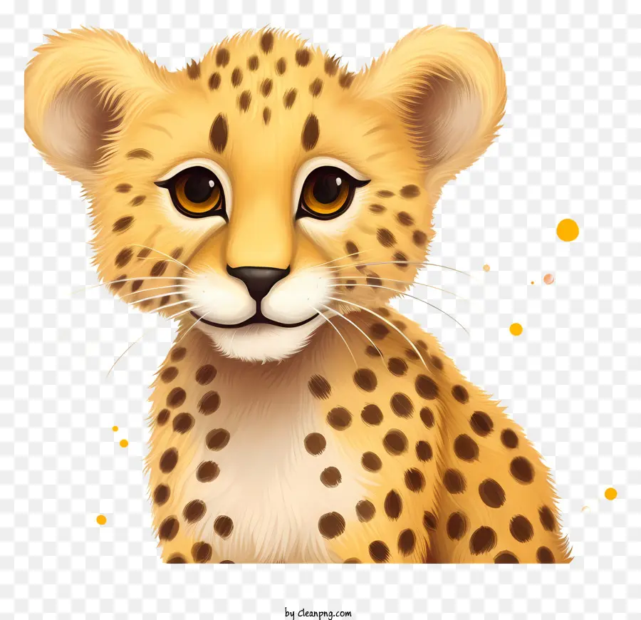 Bébé Léopard，Guépard De Dessin Animé PNG