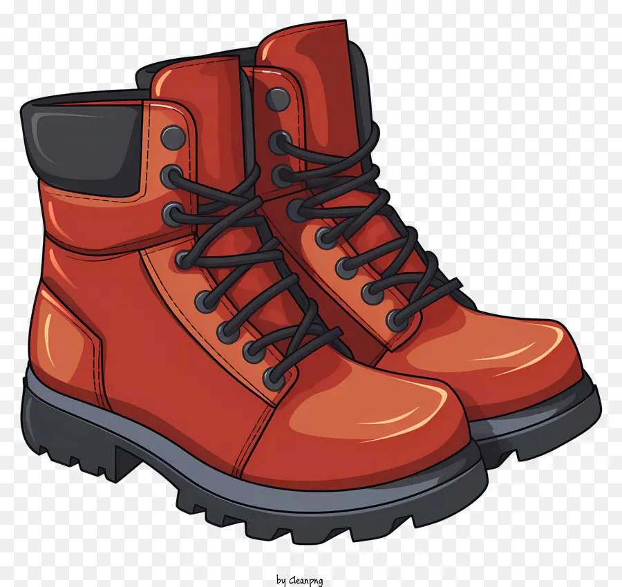 Bottes De Randonnée En Cuir Rouge，Bottes PNG