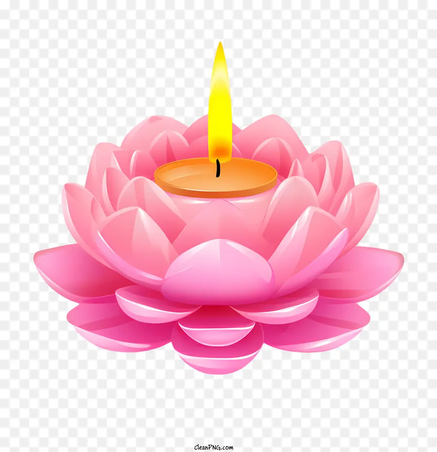 Bougie Fleur De Lotus，Bougie Rose PNG