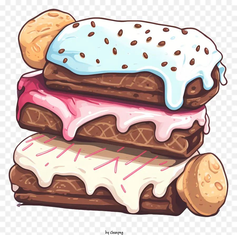 Sandwich à La Crème Glacée，Glace PNG