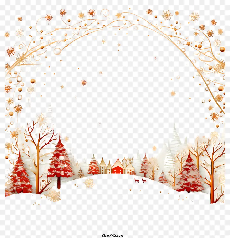 Jour De La Carte De Noël，Village D'hiver PNG