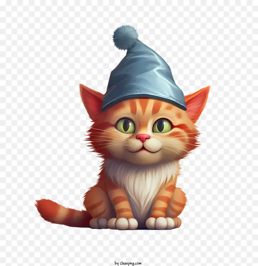 Chat De Noël，Chat Avec Chapeau PNG