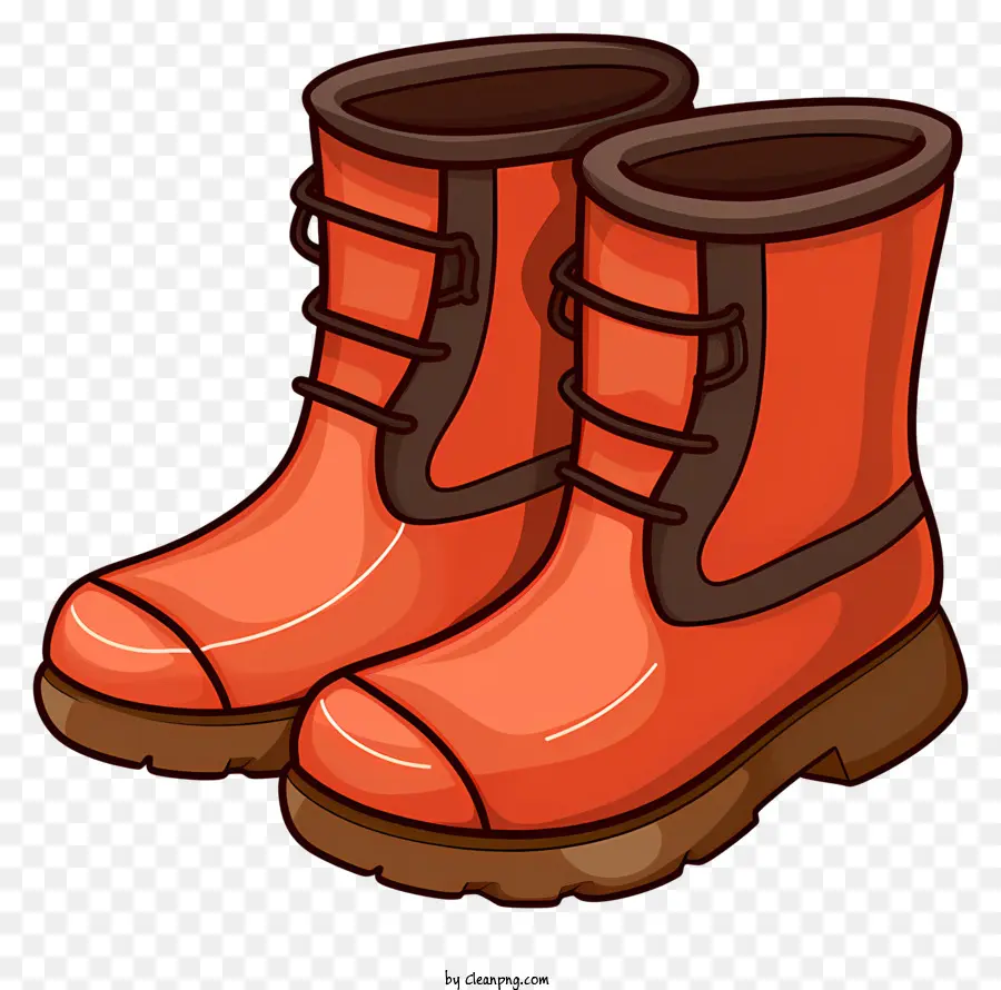 Orange Chaussures，Laceup Bottes PNG