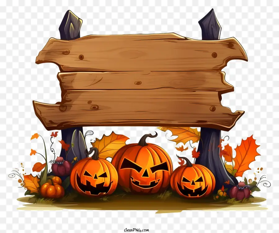 Panneau En Bois，Signe D'halloween PNG