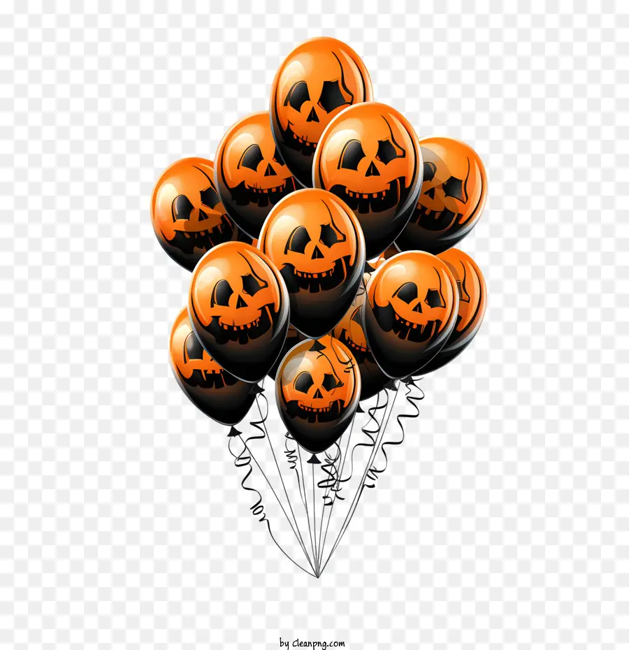 Ballons D'halloween，Citrouille PNG