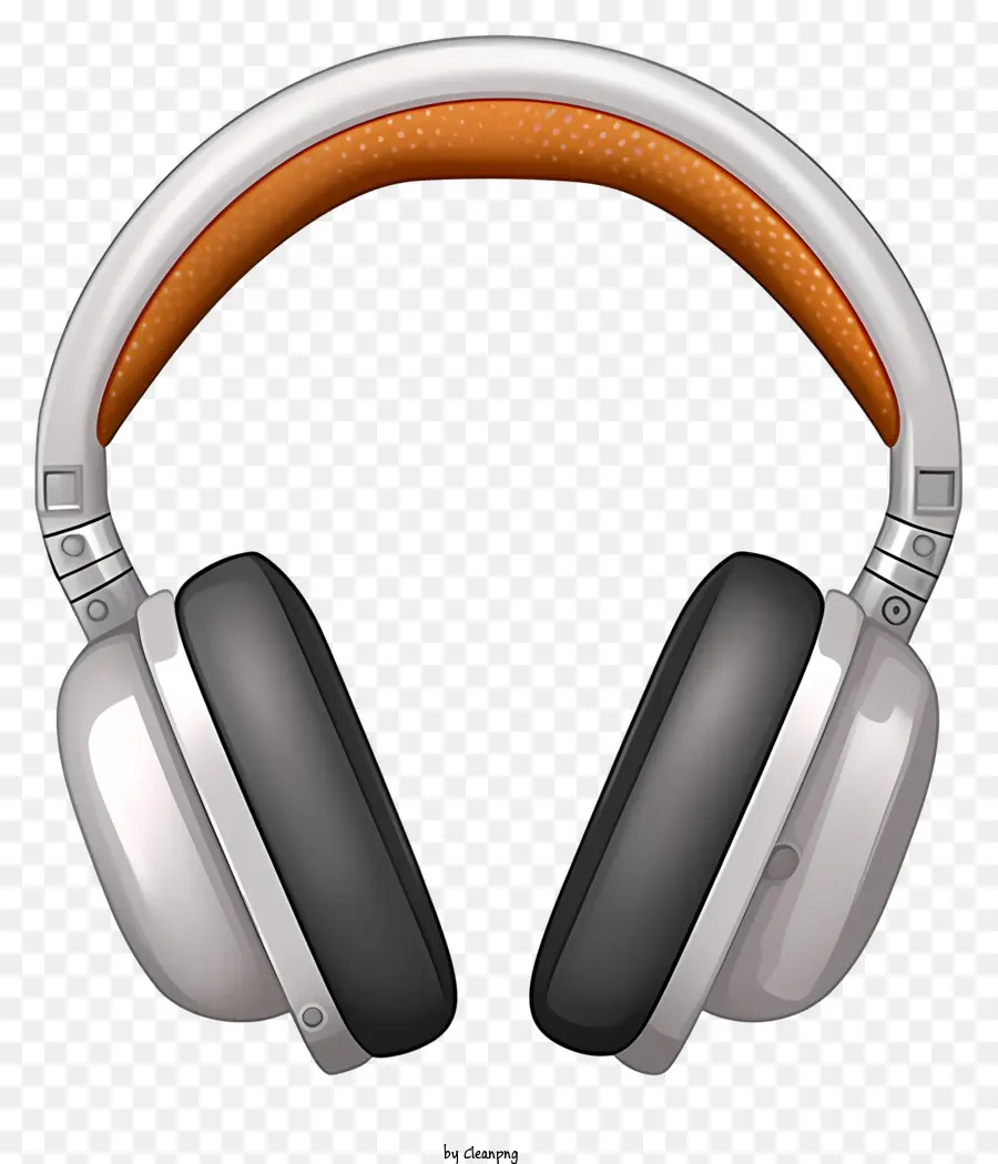 Écouteurs，Casque Blanc Et Orange PNG