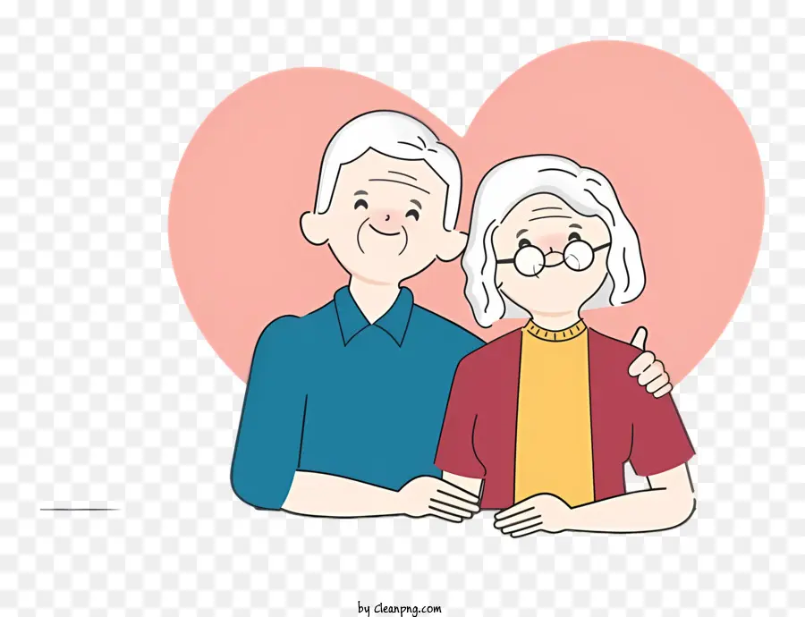 Couples De Dessin Animé，Homme Et Femme Plus âgés PNG