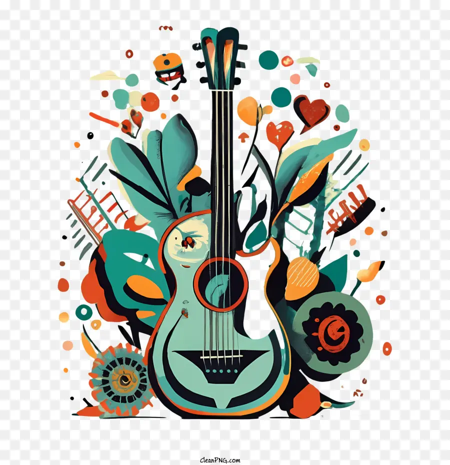 Guitare，Guitare Décorative PNG