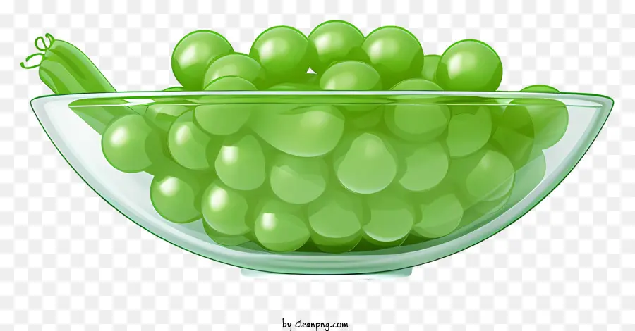 Bol En Verre，Raisins Verts PNG