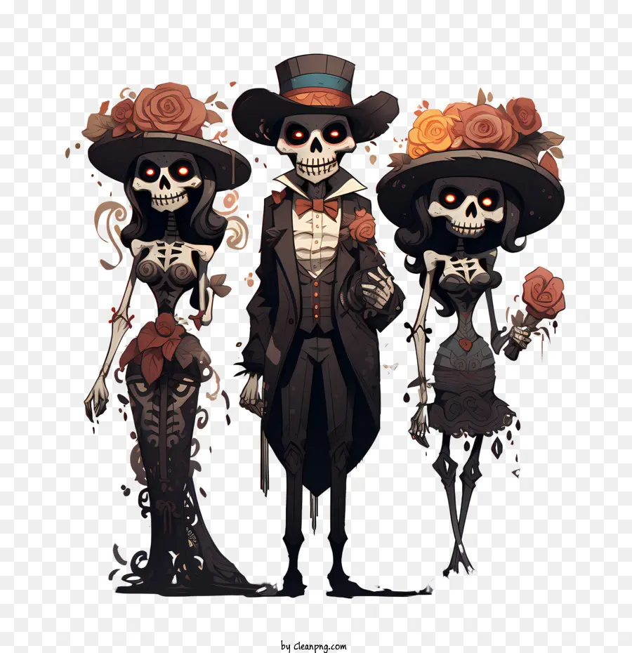 Dia De Los Muertos，Squelettes PNG