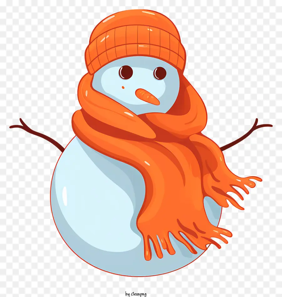 Bonhomme De Neige，écharpe Orange PNG