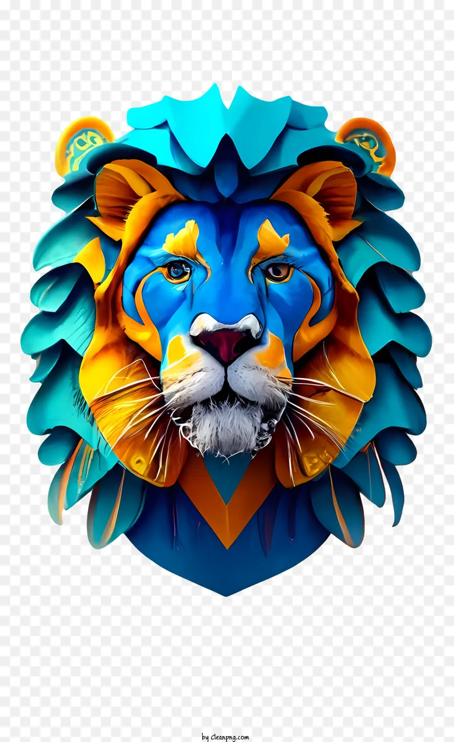 Lion 3d Bleu，Lion PNG