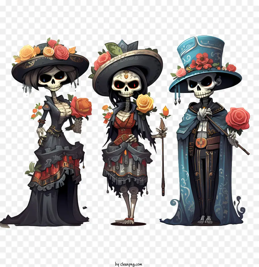 Dia De Los Muertos，Squelettes PNG