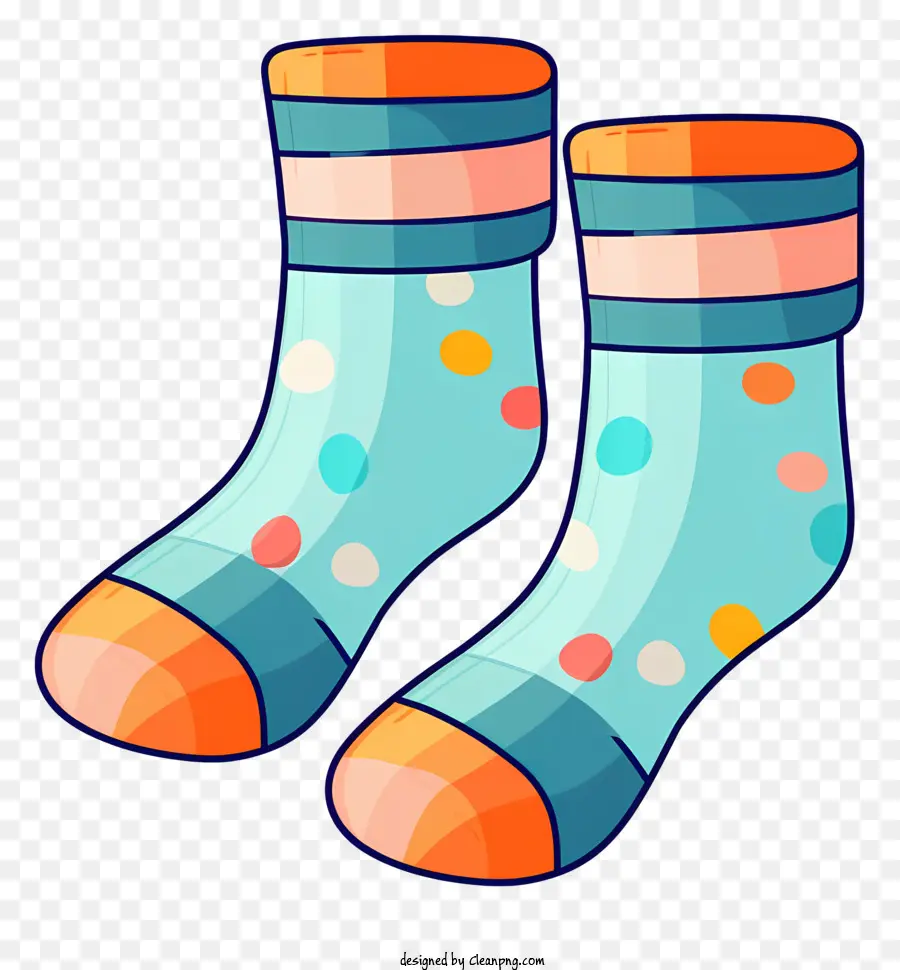 Bleu Chaussettes，Polka Dot Chaussettes PNG