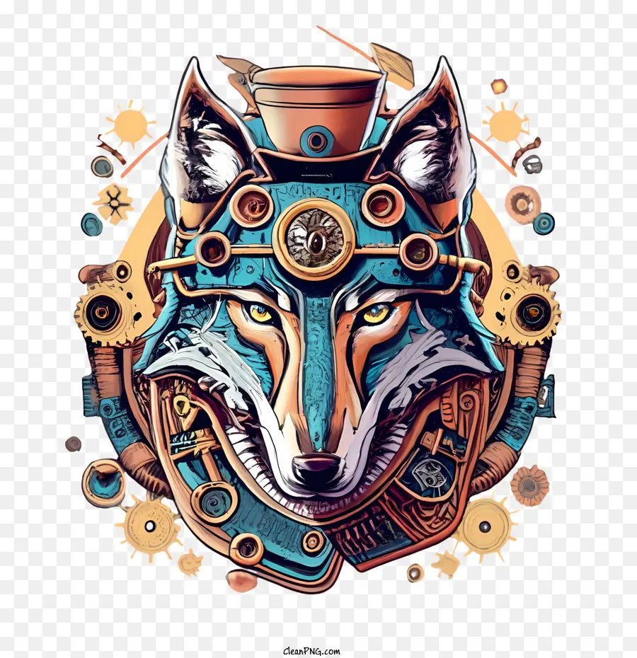 Tête De Loup，Loup Steampunk PNG