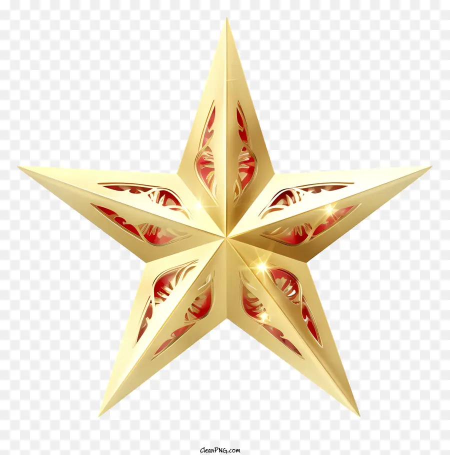 étoile En Métal Doré，Décorations PNG
