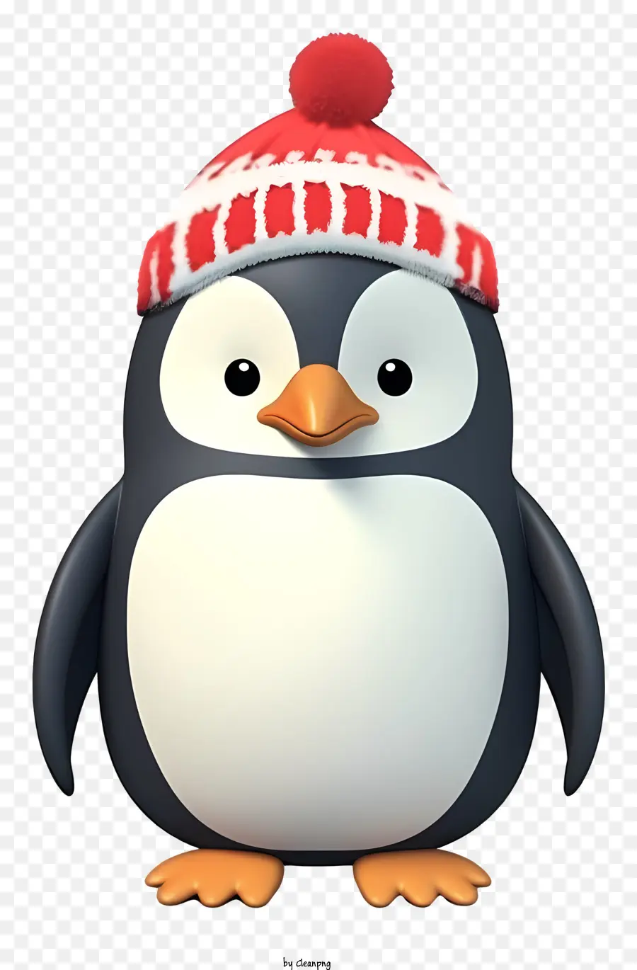 Pingouin，Chapeau Tricoté Rouge Et Blanc PNG